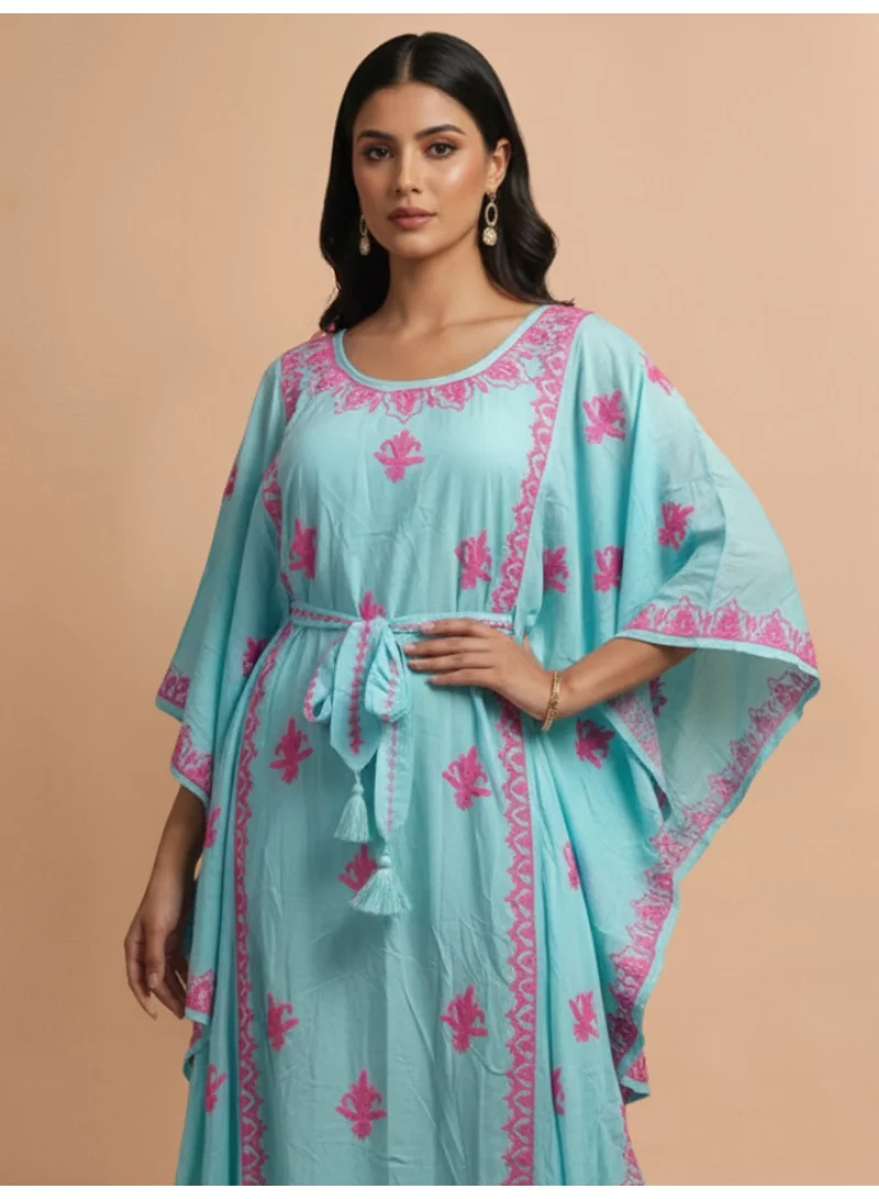 Alaya Hand Embroidered Chikankari Modal Kaftan-AL3604